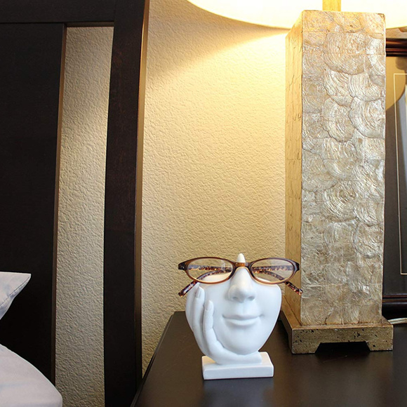 White Polyresin Unisex Eyeglasses Display Heads - Picture 7 of 7